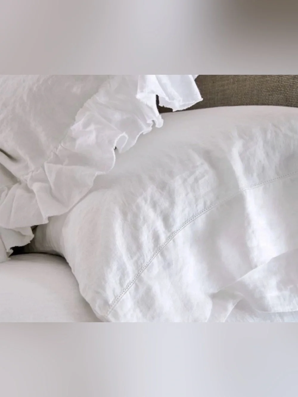 Pottery Barn Belgian Flax Linen King Pillow Case ~ ( Set of 2 )